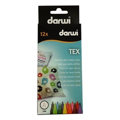 Set markere pentru textil DARWI TEX 12 x 3mm