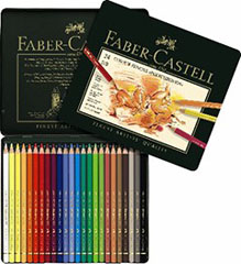 Creioane colorate Polychromos set - 24 buc - cutie din metal