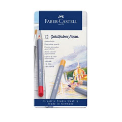 Creioane colorate acuarele Goldfaber Aqua set de 12 culori - cutie metalică 