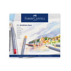 Creioane colorate acuarele Goldfaber Aqua set de 24 culori - cutie metalică 