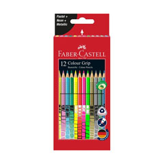 Creioane colorate Grip Pastel / Neon / Metallic Set 12 culori