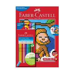 Creioane coloarte Grip 12 buc + Pixel book