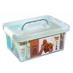 Set pentru modelat, într-o valiză din plastic - 7 x 500 g pastă de moldet + 20 x cuțit