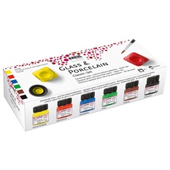 Culori pentru porțelan Brillant Hoby Line - set 6 x 20 ml pensulă