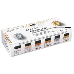 Set de culori pentru sticla si portelan KREUL metallic 6 x 20 ml