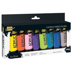Vopsele acrilice Kreul Solo Goya / set mixt 8 x 20 ml