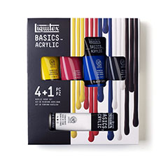 Set culori acrilice Liquitex Basics - 4x75 ml + 1x118ml