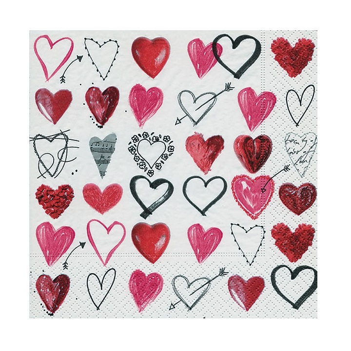 Șervețele pentru decoupage - Inimă  - 1 buc