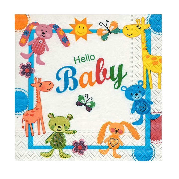 Șervețele pentru decoupage - Hello baby - 1 buc