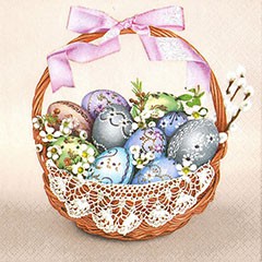 Șervețele de Paște pentru DECOUPAGE - Coș tradițional de Paști-1 buc.