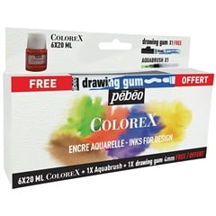 Cerneală pentru acuarelă Colorex Pebeo / set 6 x 20 ml