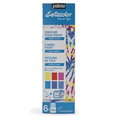 Vopsele pentru textile ușoare Pebeo Setacolor 6 x 20 ml