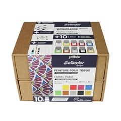 Set de culori Pebeo pentru textile deschise și închise Setacolor Opaque - 10x45 ml