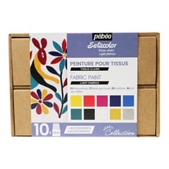 Set de culori Pebeo pentru textile deschise Setacolor Opaque - 10x45 ml