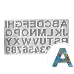 Formă profesională din silicon Pentart - litere și cifre 1 buc