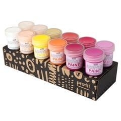 Set de vopsele acrilice Profil - 12 x 25 ml / tonuri calde