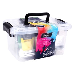 Set culori acrilice Nassau Fine Art in cutie - 15 piese