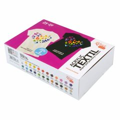 Set vopsele acrilice textile HEART ROSA TALENT 24x20 ml