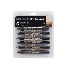 Set de 6 carioci Winsor & Newton Brushmarker - culoarea pielii 