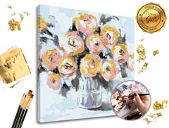 Pictura după numere PREMIUM GOLD - O surpriză florală