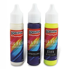 Contur pentru mătase fosforescentă - 20 ml | culori diferite