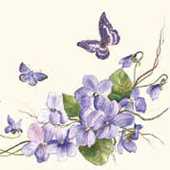 Șervețele pentru DECOUPAGE - Flori violete - 1 buc  