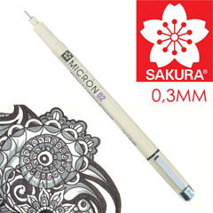 Marker pentru desen tehnic SAKURA Pigma Micron BLACK | grosimi diferite