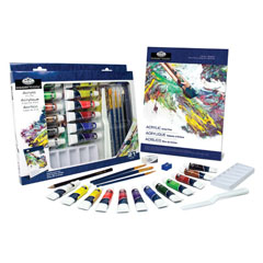 Set culori acrilice Essentials într-o cutie de carton - 21 piese