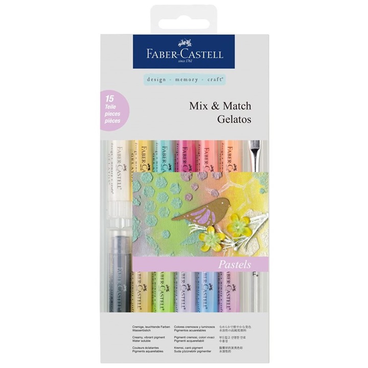 Acuarelă pasteluri pigmentate Gelatos Faber-Castell - Pasteluri - 15 piese