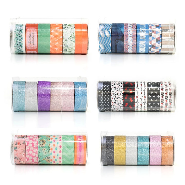 Benzi autocolante Washi 6 x 2,5 m - alege | culori diferite