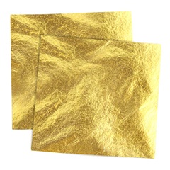 bucăți metalice aurite 14x14 cm / 100 foi