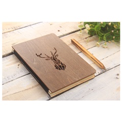 Caiet de lemn cu stilou Reindeer 133 x 193 mm