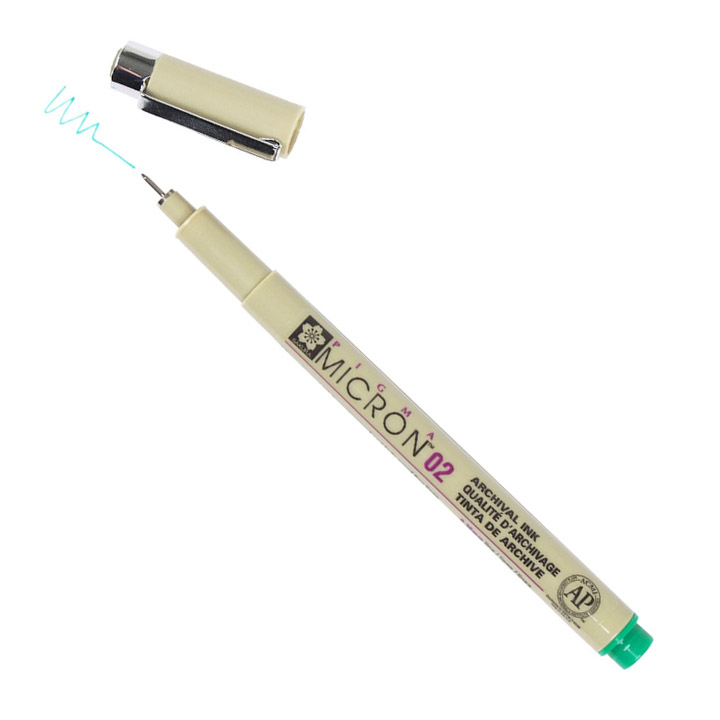 Marker SAKURA Pigma Micron GREEN pentru desen tehnic | selectează grosimea