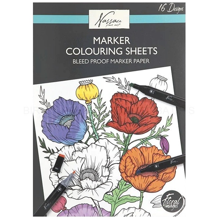 Carte de colorat Flori pentru desen cu marker