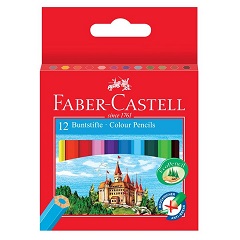 Creioane colorate Faber-Castell hexagonale / set de 12 creioane