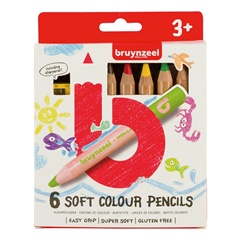 Creioane colorate jumbo pentru copii Bruynzeel Holland 6 bucăți