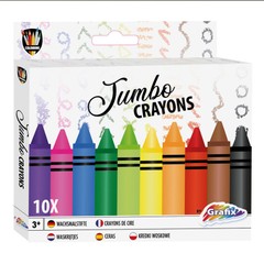 Creioane Jumbo 10 buc Set de colorat netoxic pentru copii