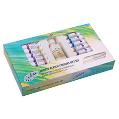 Culori acrilice set cadou Ladoga - 15 piese