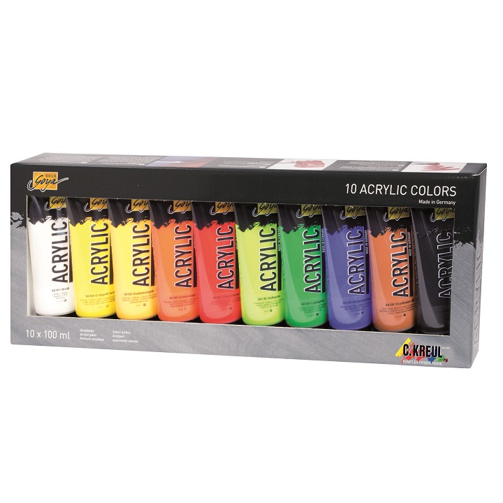 Culori acrilice Solo Goya / set 10 x 100 ml