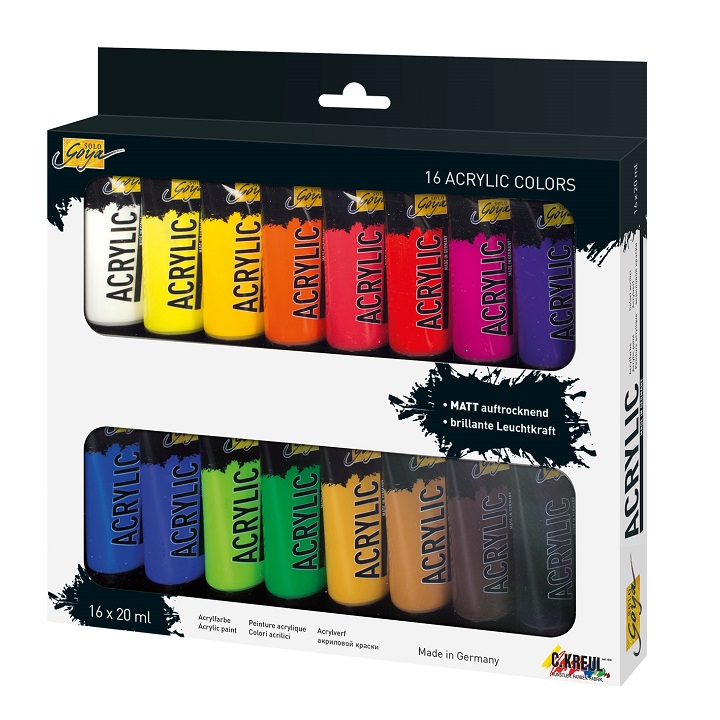 Culori acrilice Solo Goya / set 16 x 20 ml