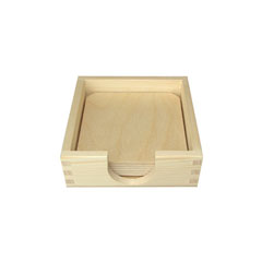 Cutie din lemn cu 6 suporturi pentru pahare