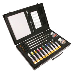Set de culori acrilice Daler-Rowney în cutie neagră
