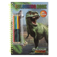 Dino Carte de colorat A4 Incl autocolante și creioane