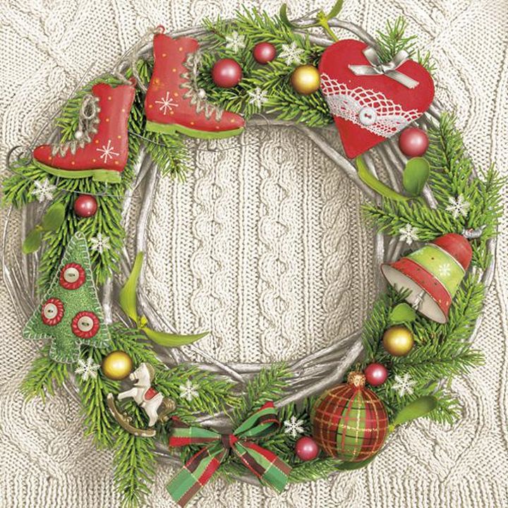 Eco servetele pentru decoupage Classic Garland on Wool Pattern - 1 buc