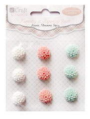 Flori adezive 16 mm - 9 piesei set Mint Mango 