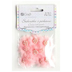 Flori cu perle Cream - 10 buc