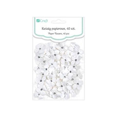 flori de hârtie albă - set 40 piese 