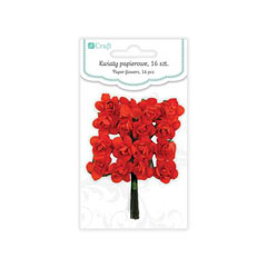 Flori din hârtie trandafiri 2 cm Spice Red - set 16 piese