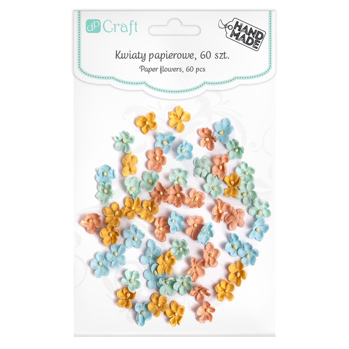 Flori pastelate din hârtie 3D - set 60 buc