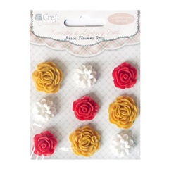 Floricele din rasina autoadezive Vintage Caramel  - 9 buc